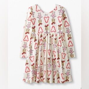 NWT Hanna Andersson Cindy Lou Who Long Sleeve Playground Dress it has pockets! 🩷